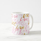 Rosa und goldene Liebe Tasse (VorderseiteRechts)