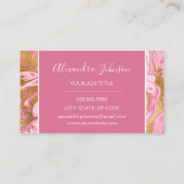 Rosa und goldene Marmor Girly Loyalty Punch Treuekarte (Rückseite)