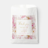 Rosa und goldene Marmor-Hochzeit Geschenktütchen (Vorderseite)