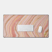 Rosa und goldene Marmor mit Goldmonogramm Schreibtischunterlage (Tastatur & Maus)