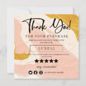 Rosa und goldene Marmor Vielen Dank für Ihre Rabat (Vorderseite)