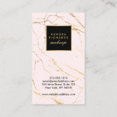 Rosa und goldene Marmorbildner Visitenkarte (Rückseite)