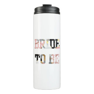 Rosa und goldene Marmorbrücke für den Erfolg Thermosbecher