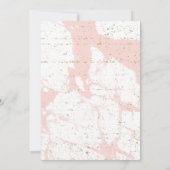 Rosa und goldene Marmordusche Einladung (Rückseite)