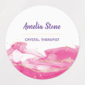 Rosa und goldene Marmoretiketten Etiketten (Design 1)