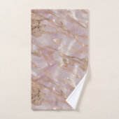 Rosa und goldene Marmorflora Badhandtuch Set (Handtuch)