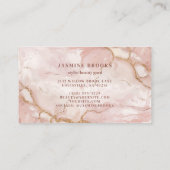Rosa und goldene Marmorplatte Chic Glam Visitenkarte (Rückseite)