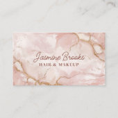 Rosa und goldene Marmorplatte Chic Glam Visitenkarte (Vorderseite)