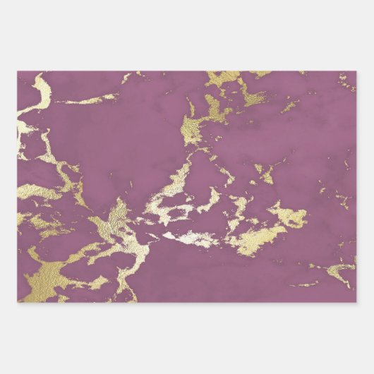 rosa und goldene Marmorverkleidung Geschenkpapier Set (Vorderseite 3)