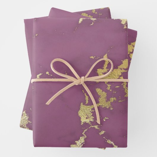 rosa und goldene Marmorverkleidung Geschenkpapier Set (Beispiel)