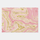 Rosa und goldene Marmorverkleidung Geschenkpapier Set (Vorderseite 3)