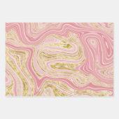Rosa und goldene Marmorverkleidung Geschenkpapier Set (Vorderseite 2)