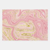 Rosa und goldene Marmorverkleidung Geschenkpapier Set (Vorderseite)