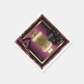 Rosa und goldene Metallik - Happy Birthday | DIY T Serviette (Ecke)