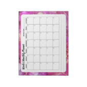 Rosa und goldene Monatszeitschrift Notizblock (Rotiert)