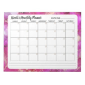 Rosa und goldene Monatszeitschrift Notizblock (Vorderseite)