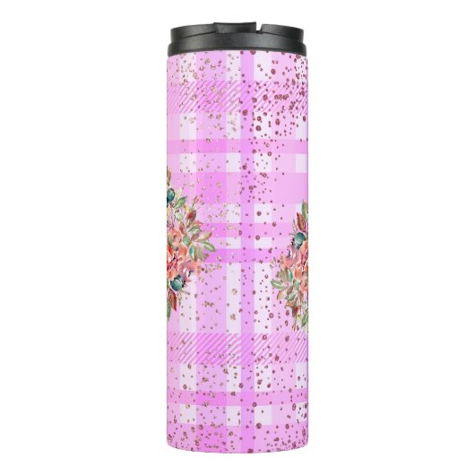 Rosa und goldene Mutter Hustler Mama Thermosbecher (Rückseite)