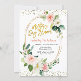 Rosa und goldene Muttertagsfeier Einladung