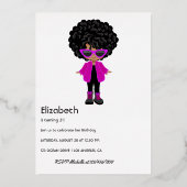 Rosa und goldene Neon Afrikanischer Geburtstag Folieneinladung (Rückseite)