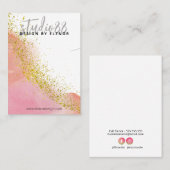 Rosa und goldene Netzwerkkarte Visitenkarte (Vorne/Hinten)