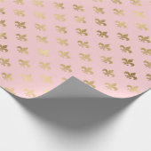 Rosa und goldene Pariser Forelle Lilie Geschenkpapier (Ecke)