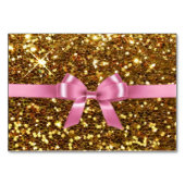 Rosa und goldene Party- oder Hochzeitskarten Tischnummer (Rückseite)