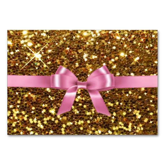 Rosa und goldene Party- oder Hochzeitskarten Tischnummer (Rückseite)