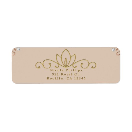 Rosa und goldene Perle Elegante Einladung (Vorne)