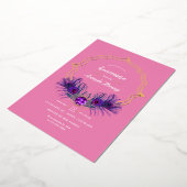 Rosa und goldene Pfauenflora Pinacoteca Folieneinladung (Gedreht)