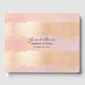 Rosa und goldene Pinselstriche für das Gästebuch (Vorderseite)