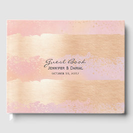 Rosa und goldene Pinselstriche für das Gästebuch