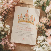 Rosa und goldene Princess Crown Fairytale Geburtst Einladung