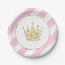 Rosa und goldene Princess Crown Party Teller