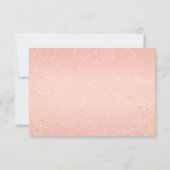 Rosa und goldene Princess Shoe Elegante Hochzeit RSVP Karte (Rückseite)