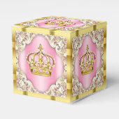 Rosa und goldene Prinzessenkrone Geschenkschachtel (Vorderseite)
