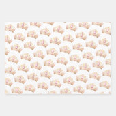 Rosa und goldene Prinzessin Crown Girl zum Geburts Geschenkpapier Set (Vorderseite)