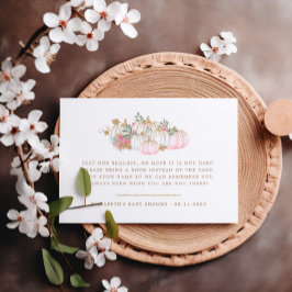 Rosa und goldene Pumpkin Blumenbücher für Kinder Begleitkarte