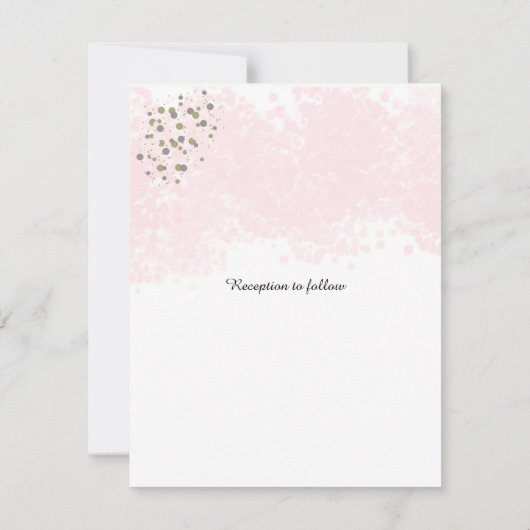 Rosa und goldene Punkte Einladung zum Hochzeitsfei (Rückseite)