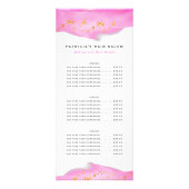 Rosa und goldene Rackkarte für den Glitzer Werbekarte (Vorne)