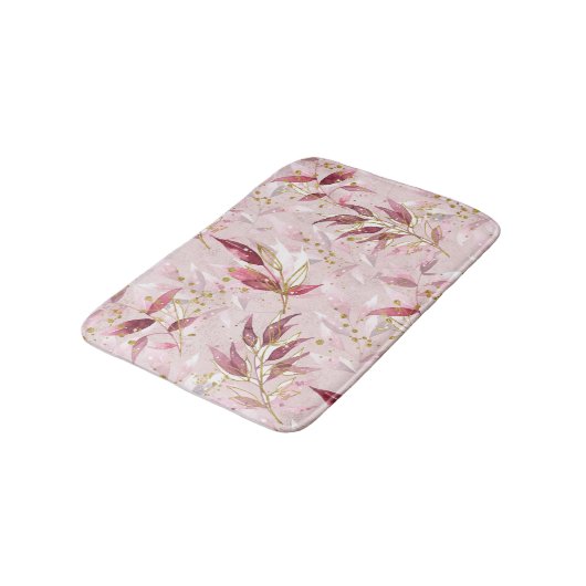 Rosa und goldene Reben in Blüte Badematte (Schrägansicht)