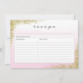 Rosa und goldene Rezept-Karte Einladung (Vorderseite)