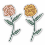 Rosa und goldene Rose Set Aufkleber (Vorderseite)