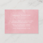 Rosa und goldene Rose Visitenkarte (Rückseite)