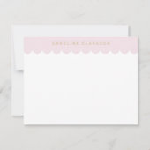 Rosa und goldene Scallop Moderne Notizkarte Einladung (Vorderseite)
