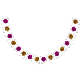 Rosa und goldene Schleifen-Partybanner Wimpelkette