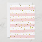 Rosa und goldene Schmetterlingsflora-Girl-Babydusc Einladung (Rückseite)