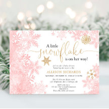 Rosa und goldene Schneeflocke Wintermädchendusche