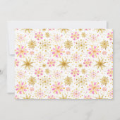 Rosa und goldene Schneeflocken Geburtstagsparty Einladung (Rückseite)