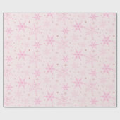 Rosa und goldene Schneeflocken Weihnachtswrapping  Geschenkpapier (Flach)