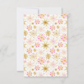 Rosa und goldene Schneeflocken Wintermesse RSVP Karte (Rückseite)